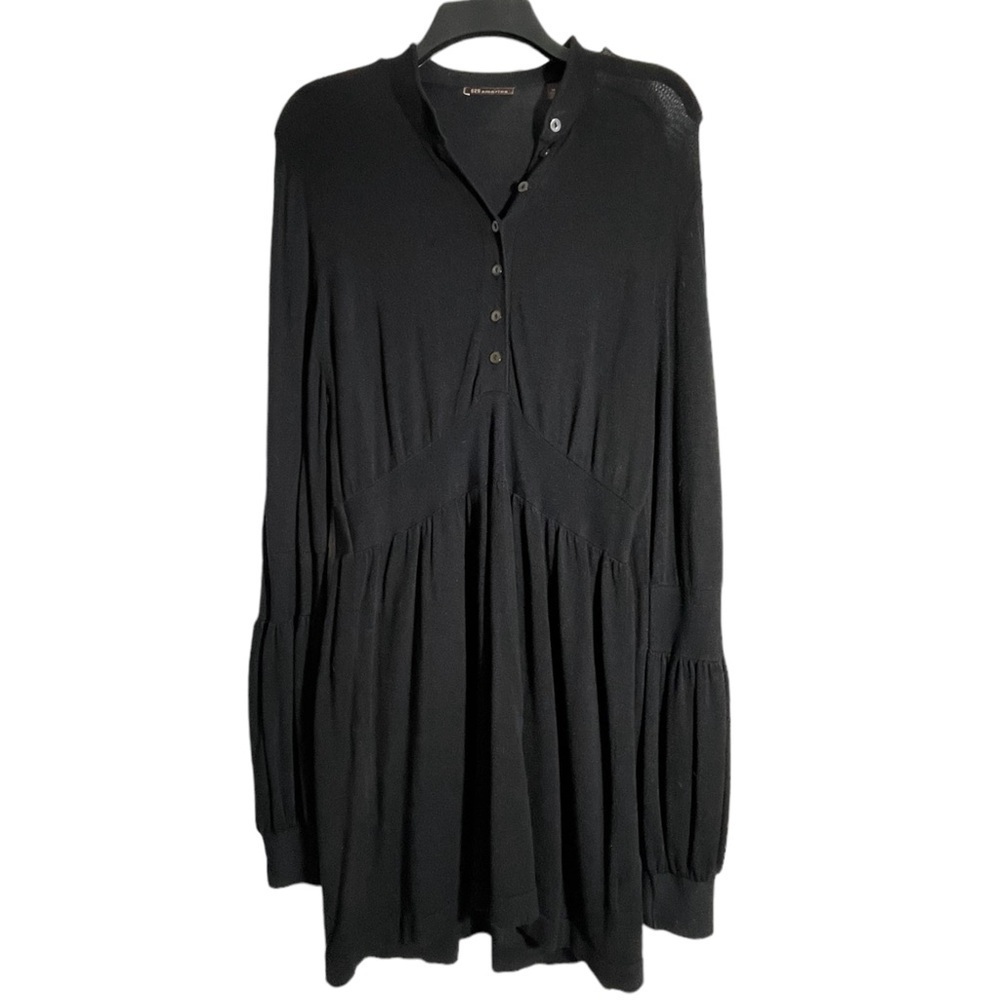 525 America Black Modal Balloon Sleeve Tunic Sweater / Dress Size M